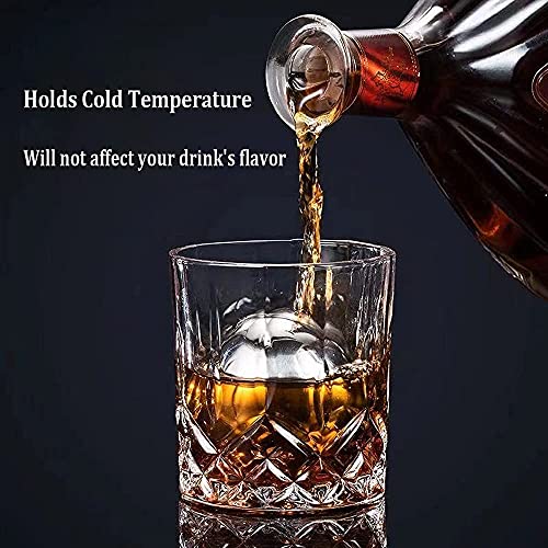 Ecentaur Reusable Stainless Steel Ice Cube Metal Large Whiskey Stones Gift Set for Men Chilling Ball for Drinks 5.5cm Set of 2 - Image 3