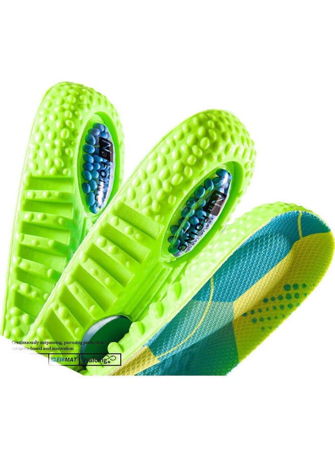 RENBEN Soft Cushioning Shock Absorption Insoles For Long Standing Comfort Military Training Running Breathable 7718 2 Pairs Pack Green Size 43-44 - Image 2