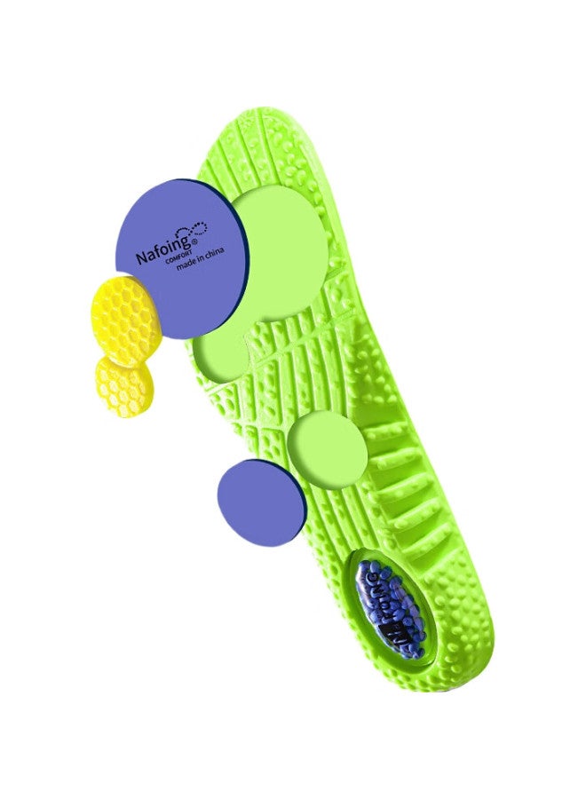 RENBEN Soft Cushioning Shock Absorption Insoles For Long Standing Comfort Military Training Running Breathable 7718 2 Pairs Pack Green Size 43-44 - Image 3