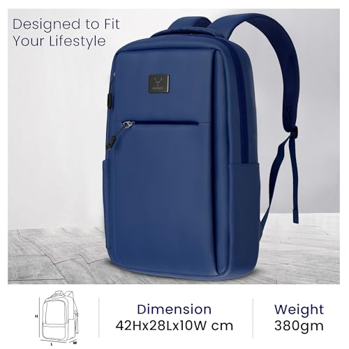 REDHORNS Waterproof 15.6-Inch Laptop Backpack for Men and Women Slim Bag, Unisex Travel Laptop, Ideal For Office,School,College and Business (BP046-Navy Blue) - Image 4