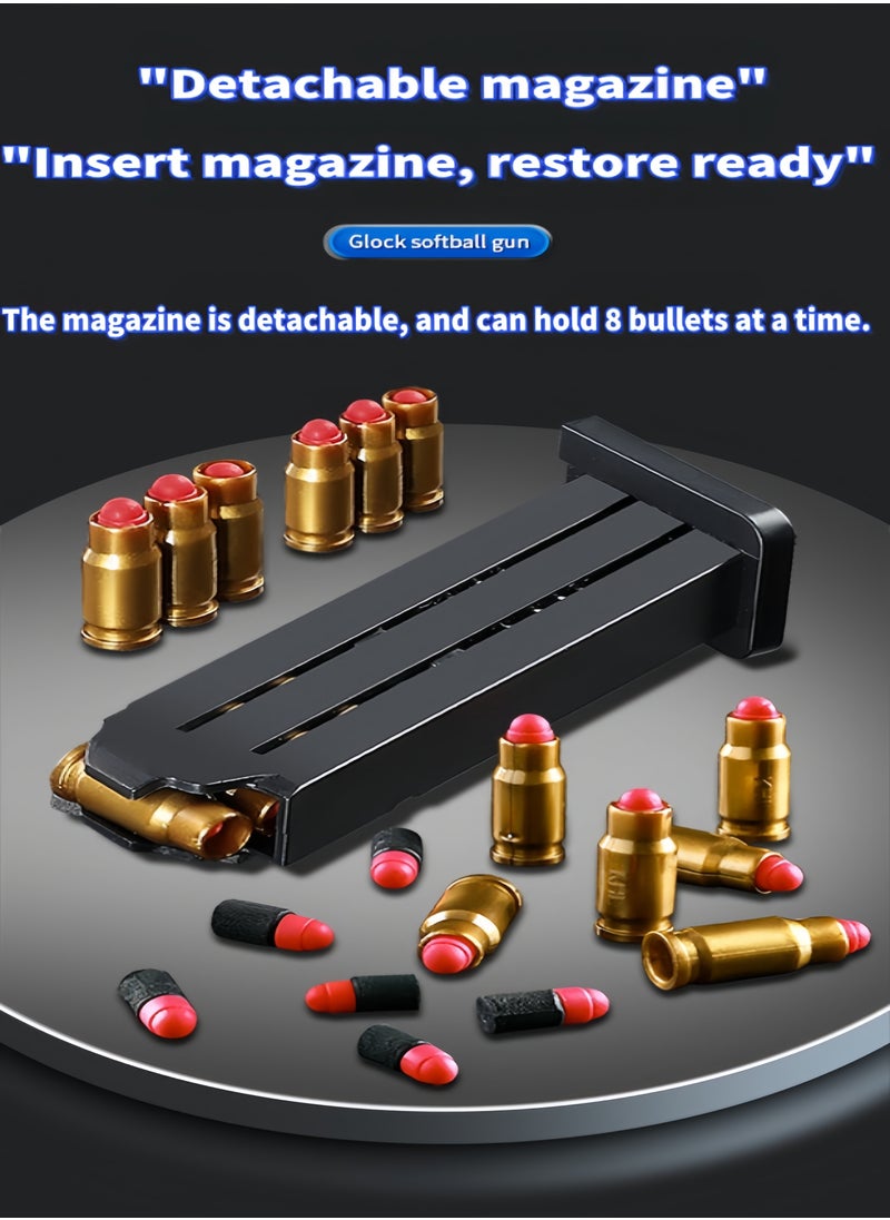 The toy gun shoots soft bullets. and the innovative design brings a whole new gaming experience.