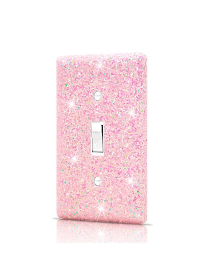 Dengduoduo Wall Plates Light Switch Cover Decorative Outlet Covers, Shiny Glitter Bling Wall Plate Cover Wall Plate Single Gang Toggle for Kitchen Bedroom Living Room Home Decor - Image 1
