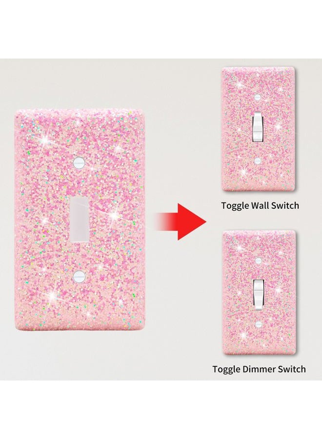 Dengduoduo Wall Plates Light Switch Cover Decorative Outlet Covers, Shiny Glitter Bling Wall Plate Cover Wall Plate Single Gang Toggle for Kitchen Bedroom Living Room Home Decor - Image 3