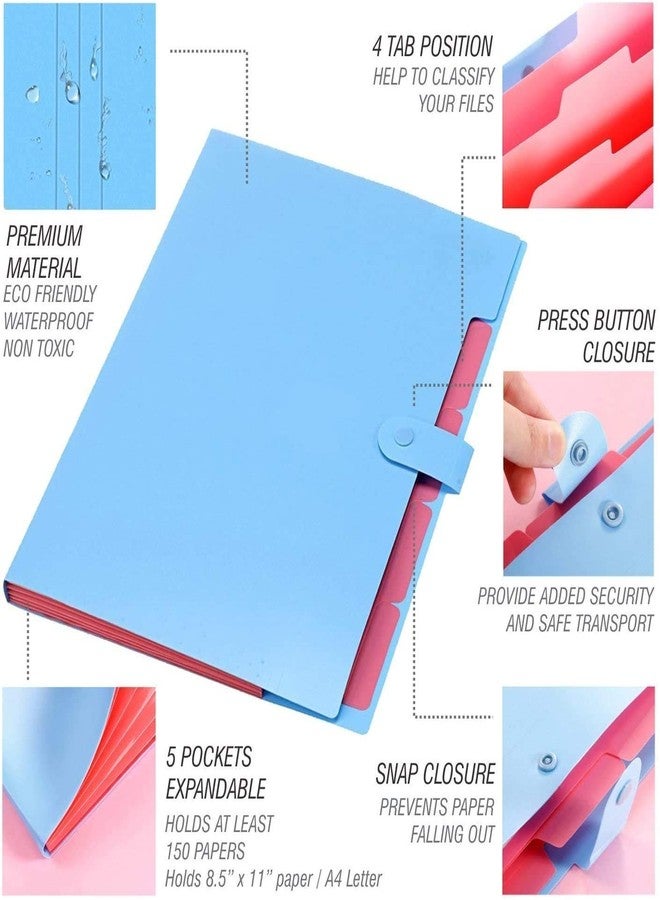 VENJA (LABEL) Office File Folder | Plastic Index Document File | A4 Letter Paper Size Expanding File Folder Document Organizer | Desk File Filling Box For Office, School, Student (Multicolor) - Image 4