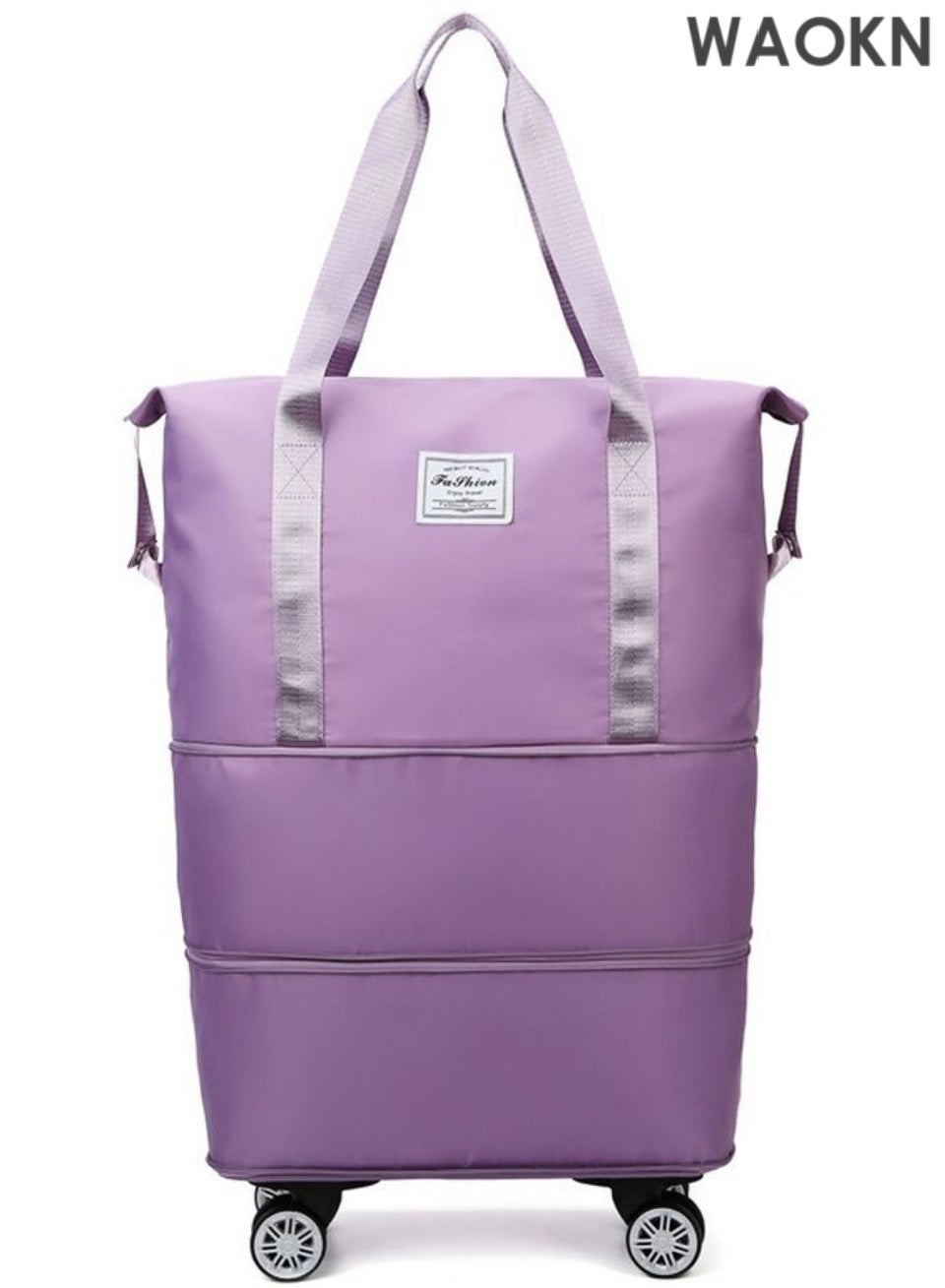 Suitcases With Wheels Expandable Foldable Luggage Bag, Detachable Rolling Duffle Bag With Wheels Carry-On Large Duffel Bag,Waterproof Oxford Multifunction For Men Women Travel Or Business, Purple