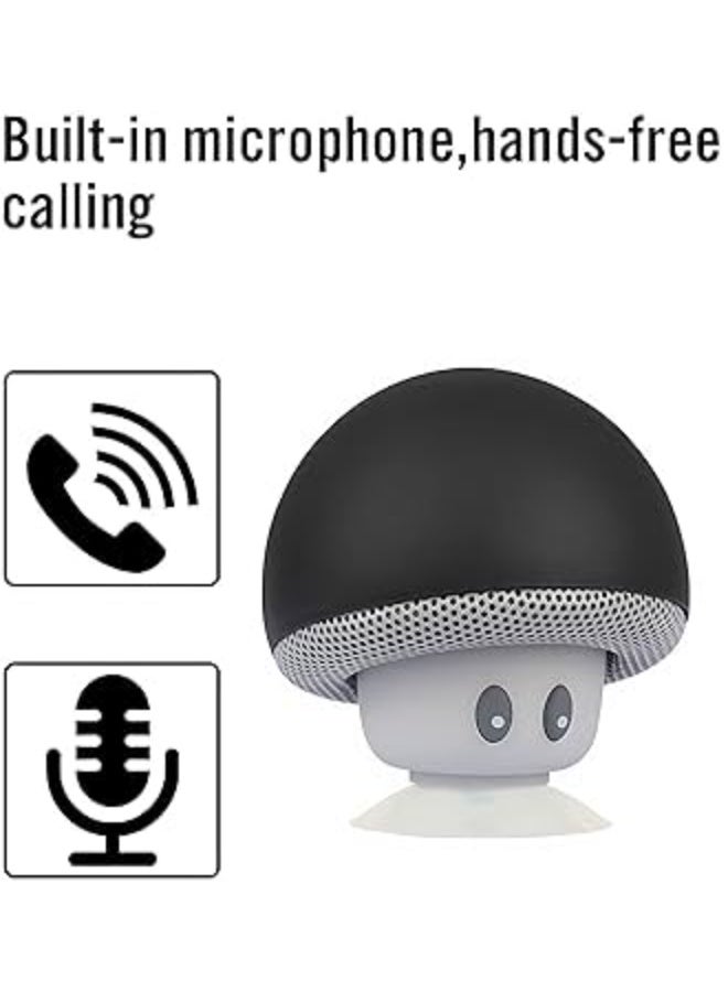 مكبر صوت صغير محمول بتقنية البلوتوث 3.0 مع مضخم صوت عازل للضوضاء وحامل للهاتف المحمول - أسود - Image 5