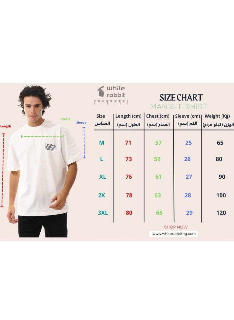 WHITE RABBIT Badge & Back Prints White T-Shirt - Image 5