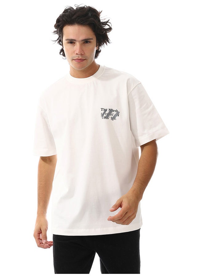 WHITE RABBIT Badge & Back Prints White T-Shirt - Image 1