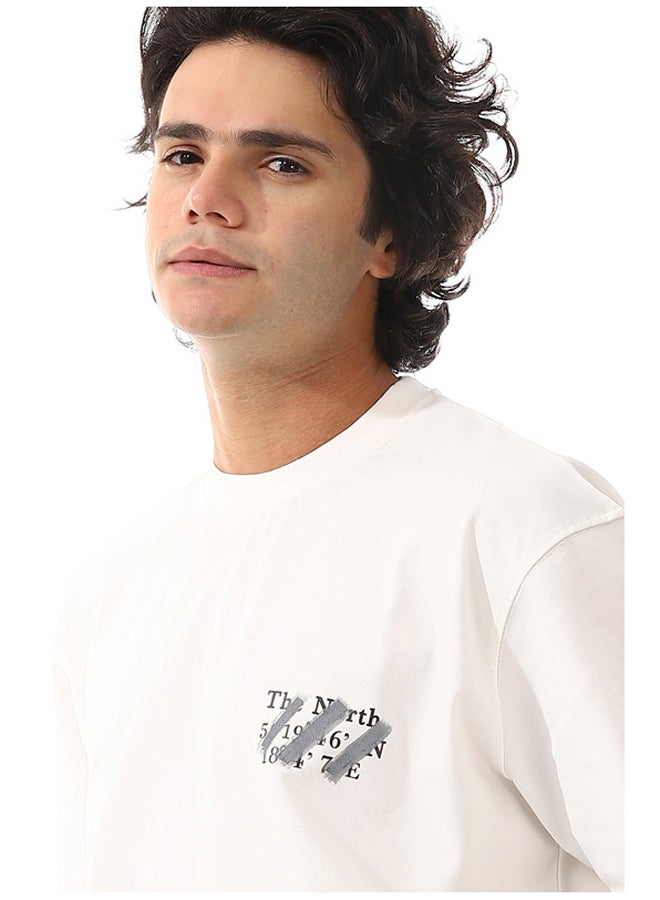 WHITE RABBIT Badge & Back Prints White T-Shirt - Image 4