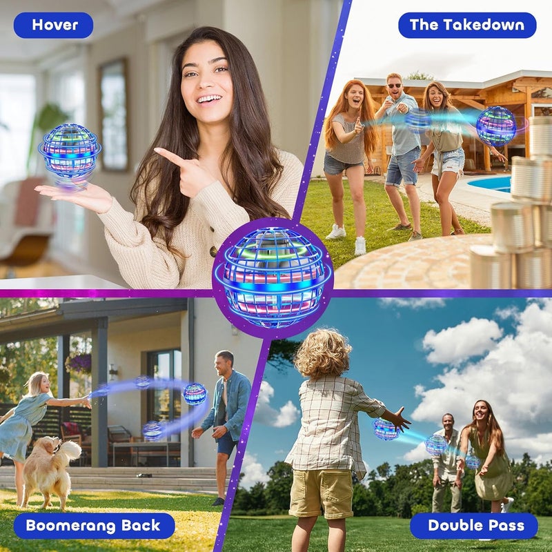 Tikduck Flying Orb Ball 2025 Toys Soaring Hover Boomerang Spinner Hand Controlled Mini Drone Cosmic Globe Spinning Kids Adults Outdoor Birthday Gift Cool Stuff for Boys Girls 6 7 8 9 10+ Year Old - Image 2