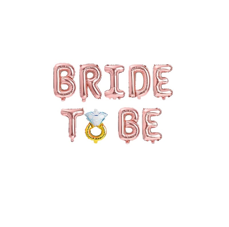 FI - FLICK IN Latex 56 pcs Bride to Be Combo Foil Fringe Curtain Ring Balloon Metallic Balloons Bridal Shower Decoration Bride to Be Decoration Set Bacherolette Decoration (Pack of 56, Rose Gold) - Image 3