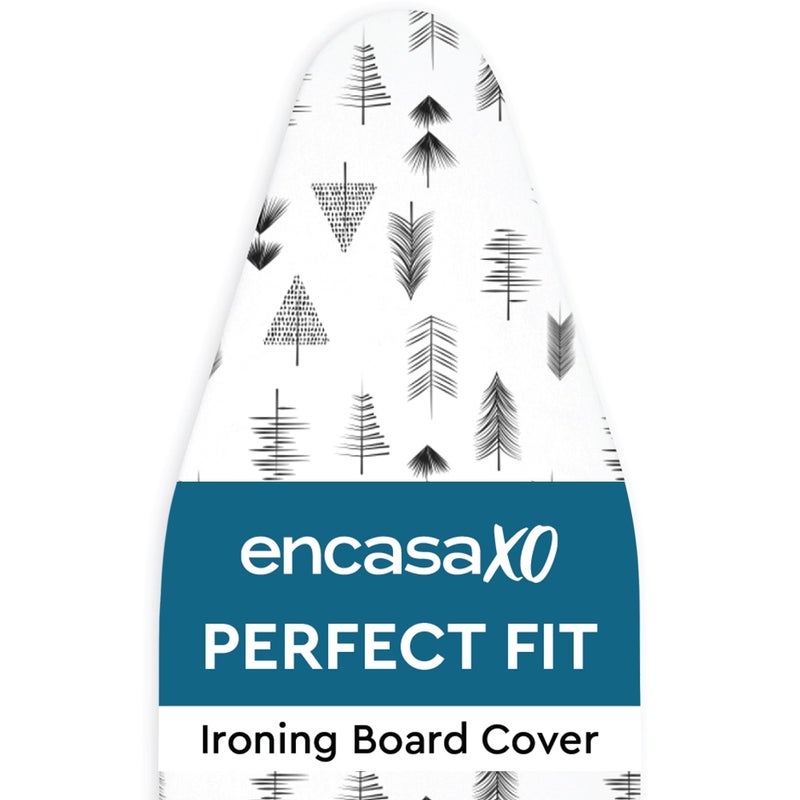 Encasa XO Ironing Board Cover and Pad 49"x18" - Thick 3mm Felt Padding, Drawstring Tightening & Lock, Easy Fit, Scorch & Stain Resistant, Fits Wide Ironing Board - Black Arrow - Image 1
