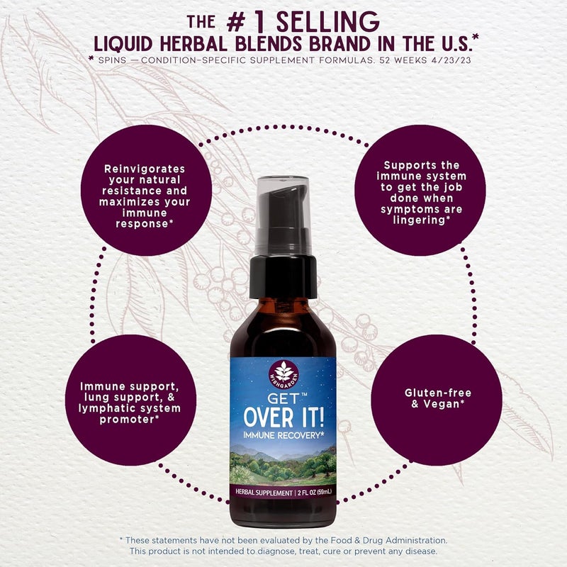 WishGarden Herbs Get Over It  Herbal Immunity Recovery Supplement  Immune Booster Tincture Provides Immunity Boost to Help Eliminate Stubborn Conditions Immune Support Lung Support Biotic 2oz - Image 3