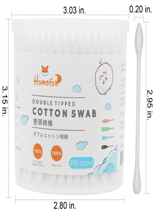 HOMEFOX Cotton Swabs Precision Pointed - 400 Count Pointy Organic Cotton Buds Double Side Tightly Wrapped Cotton Tips Paper Stick Soft Gentle Lint-Free Cruelty-Free, Pointy & Round (White) - Image 2