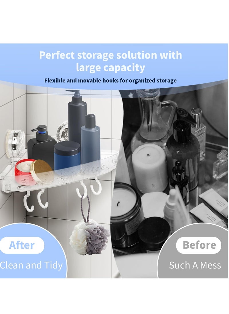 SYOSI - Shower Caddy Suction Cup Storage Rack Clear Acrylic Shower Shelves Glacier Water Ripples Corner Shelf For Bathroom Shower Accessories,transparent - Image 1