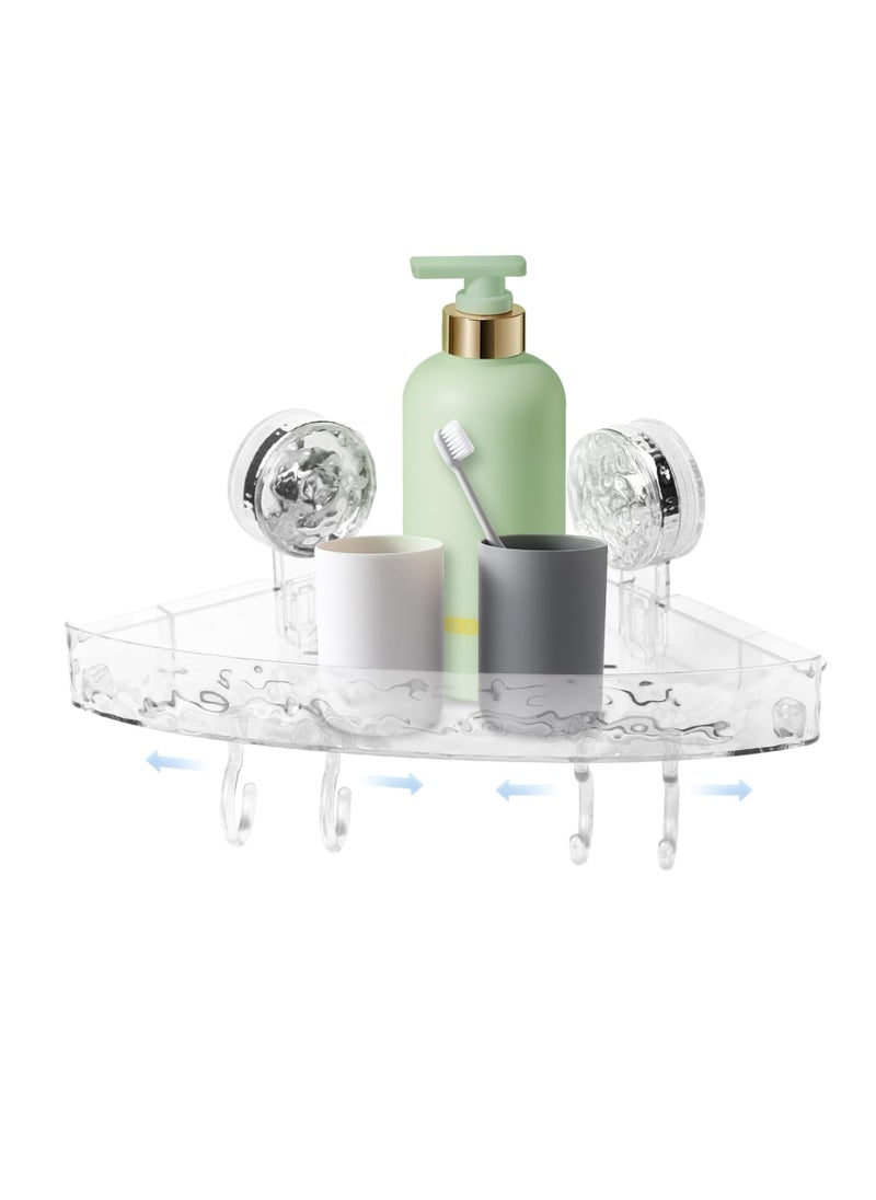 SYOSI - Shower Caddy Suction Cup Storage Rack Clear Acrylic Shower Shelves Glacier Water Ripples Corner Shelf For Bathroom Shower Accessories,transparent - Image 1