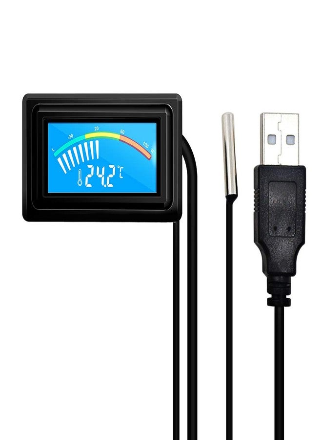 KETOTEK Digital Thermometer Temperature Gauge USB Power Supply with Sensor Probe for Aquarium Vehicle PC Case Incubators Brooders Climb Pet Fahrenheit & Celsius LCD Display - Image 2