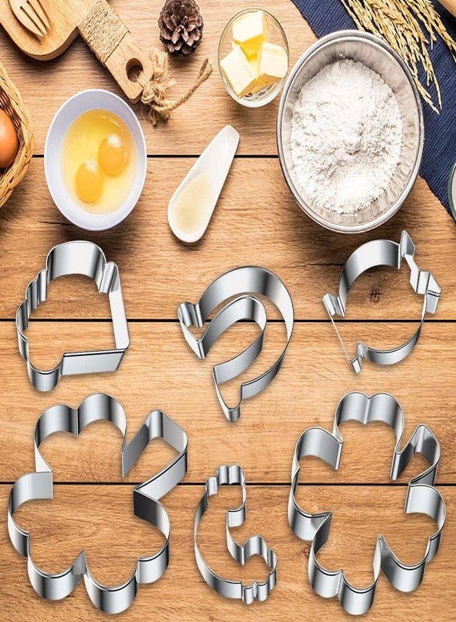 Hying 6 PCS St. Patrick's Day Cookie Cutters for Baking, Irish Shamrock Cookie Cutters Stainless Steel Holiday Cake Biscuit Cutters Molds Sets for Saint Patrick Day DIY Baking - Image 3