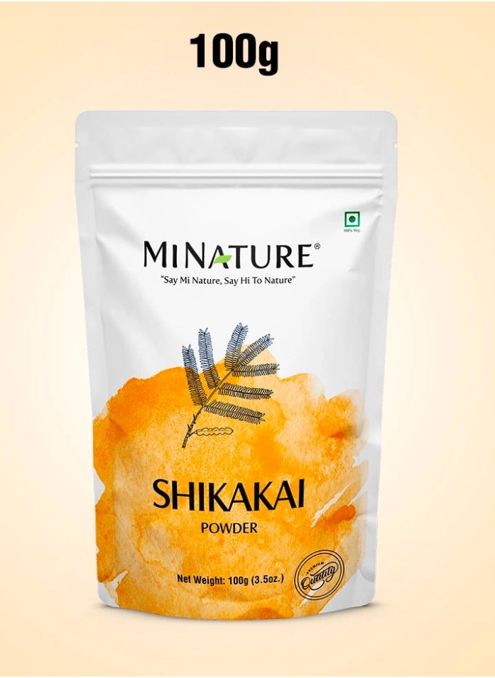 مي نيتشورال مسحوق شيكاكاي العضوي من mi nature 100g | Acacia Concinna | USDA NOP Certified 100٪ عضوي | نباتي | بلسم شعر ممتاز  - Image 1
