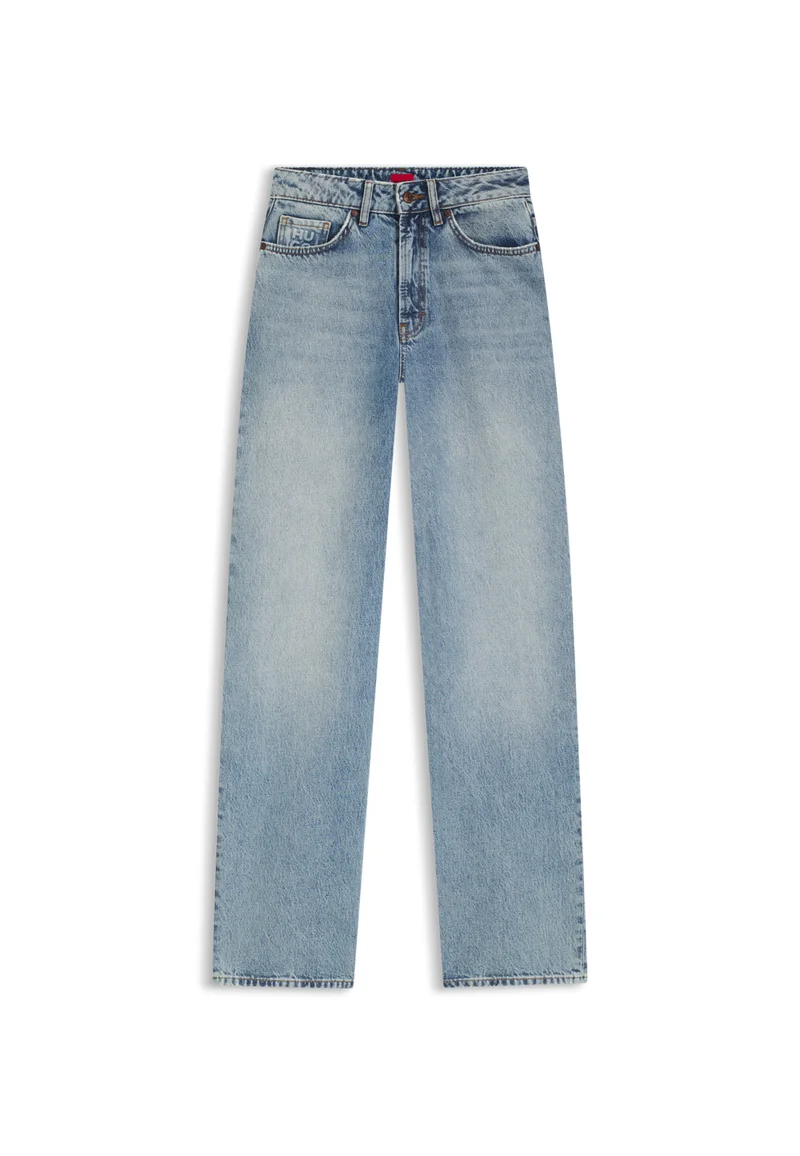HUGO Light Blue Wide-leg jeans in blue cotton denim for Women | Best Price UAE