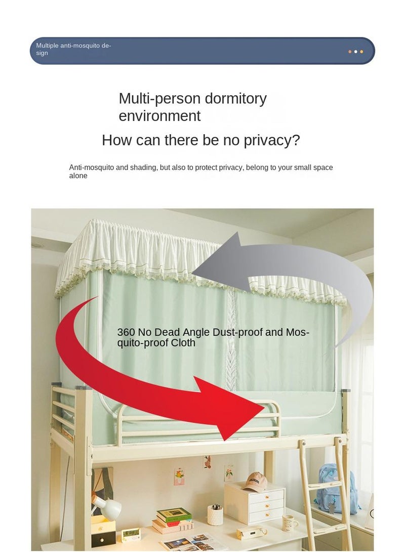 Bluejw Bed Canopy Tents Curtain Blackout Curtain Single Bed Tent Curtain Student Shading Cloth Bed Canopy Mosquito Net Student Sleep Privacy Protection - Image 4