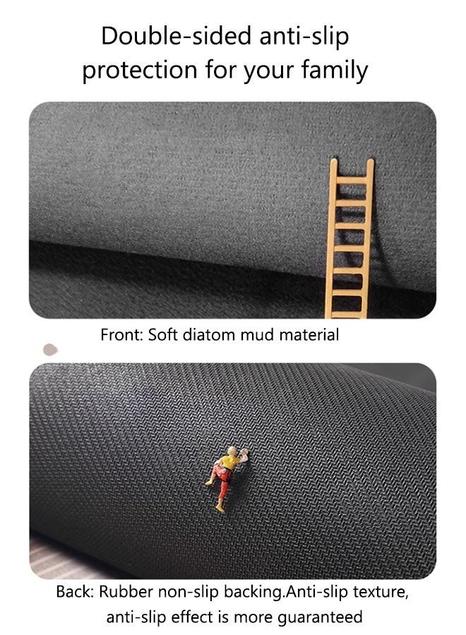 سجادة حمام، سجادات باب، سجادة باب داخلية غير قابلة للانزلاق، مقاومة للاهتراء ومقاومة للأوساخ، سجادات باب سريعة الجفاف من الألياف الدقيقة مقاومة للانزلاق للاستخدام الداخلي والخارجي، ملحقات ديكور المنزل - Image 4