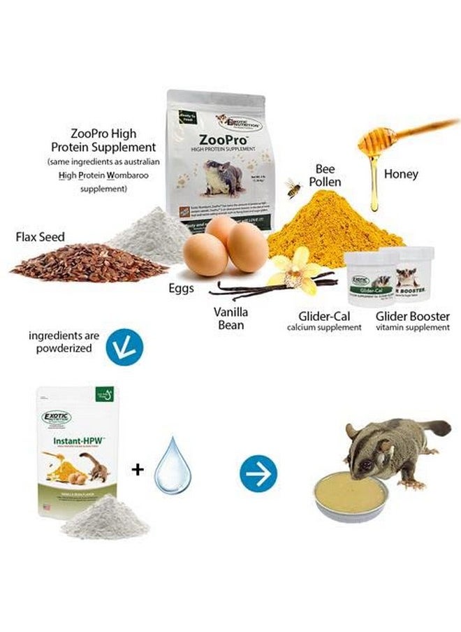 EXOTIC NUTRITION - Instant-HPW - All Natural Vitamin Enriched Sugar Glider Food - Healthy & Nutritious - High Protein Wombaroo - Staple Diet (1 lb) - Image 1