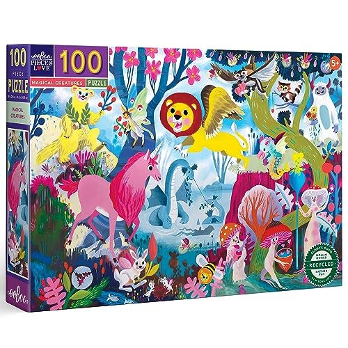eeBoo 100 Piece Puzzle for Kids Magical Creatures Childrens Puzzle Fantasy Themed Large Pieces for Small Hands to Develop Motor Skills - Image 1