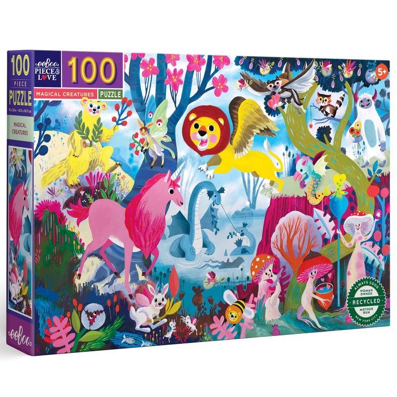eeBoo 100 Piece Puzzle for Kids Magical Creatures Childrens Puzzle Fantasy Themed Large Pieces for Small Hands to Develop Motor Skills - Image 3