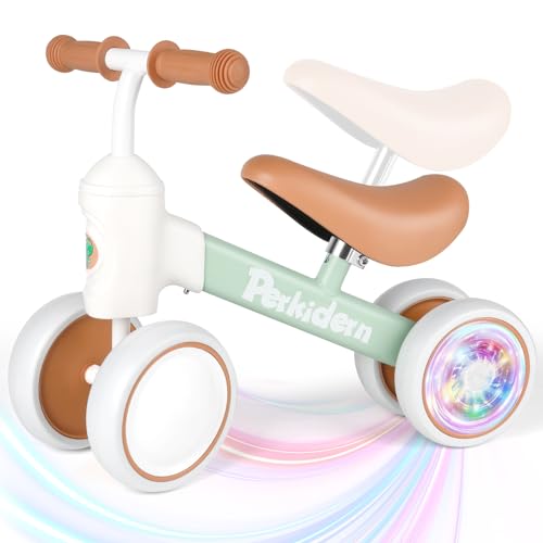 PerKidern Baby Balance Bike for 13 Year Old Boys Girls 1236 Month Toddler Balance Bike 4 Wheels Baby Bike Toddler First Birthday Gifts Colorful Lighting - Image 1