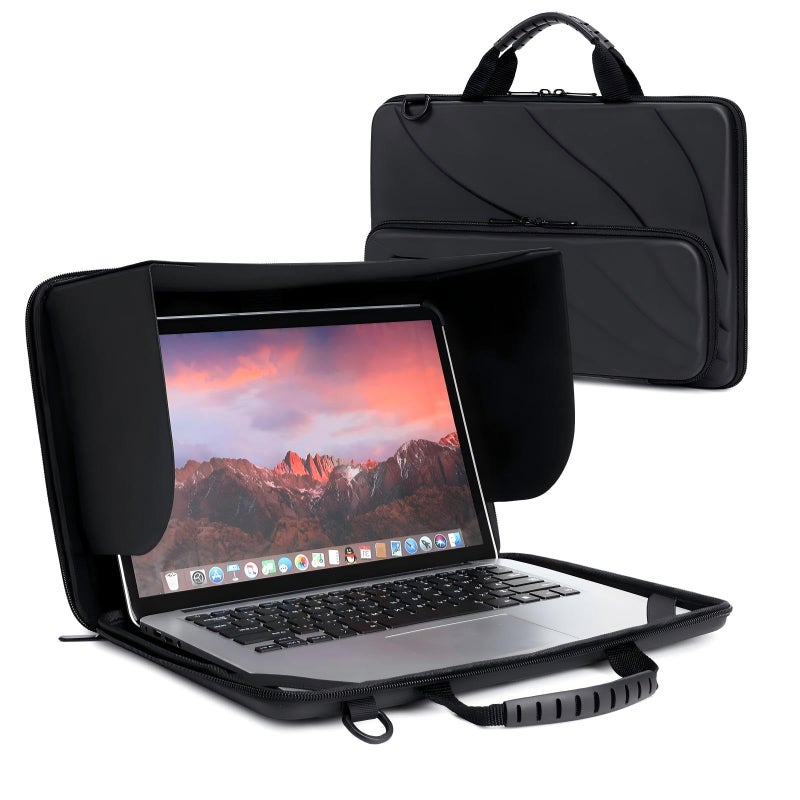 BUG 14.2-15.6 Inch Laptop Sun Shade Bag, Chromebook Protective Sleeve Case Shoulder Bag with Sun Hood Foldable Portable Shield Cover for Working Outside, Computer Hard Shell Case(Patent Pending) - Image 1