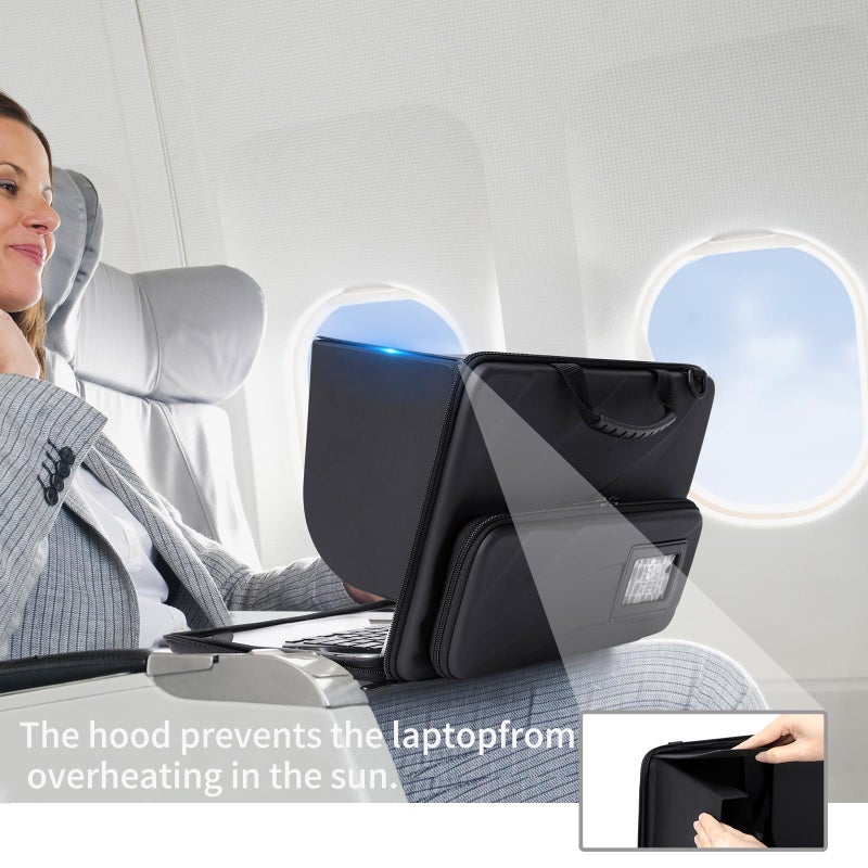 BUG 14.2-15.6 Inch Laptop Sun Shade Bag, Chromebook Protective Sleeve Case Shoulder Bag with Sun Hood Foldable Portable Shield Cover for Working Outside, Computer Hard Shell Case(Patent Pending) - Image 4