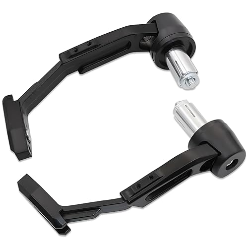 OBEROI'S TRADERS CNC Aluminium Motorcycle Handlebar Brake Clutch Lever Guard | Handle Bar End Protector | Handlebar Hand Guard Universal for All Bike (Pack of 2) (Black) - Image 1