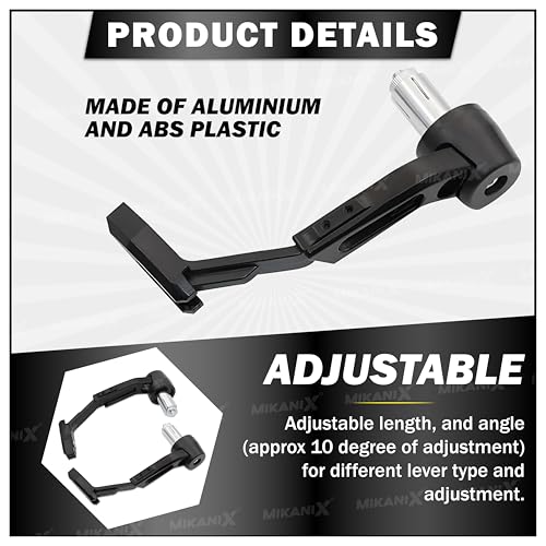 OBEROI'S TRADERS CNC Aluminium Motorcycle Handlebar Brake Clutch Lever Guard | Handle Bar End Protector | Handlebar Hand Guard Universal for All Bike (Pack of 2) (Black) - Image 3
