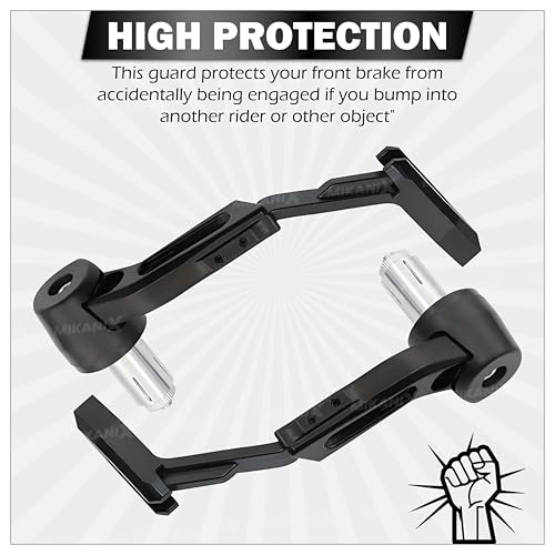 OBEROI'S TRADERS CNC Aluminium Motorcycle Handlebar Brake Clutch Lever Guard | Handle Bar End Protector | Handlebar Hand Guard Universal for All Bike (Pack of 2) (Black) - Image 5