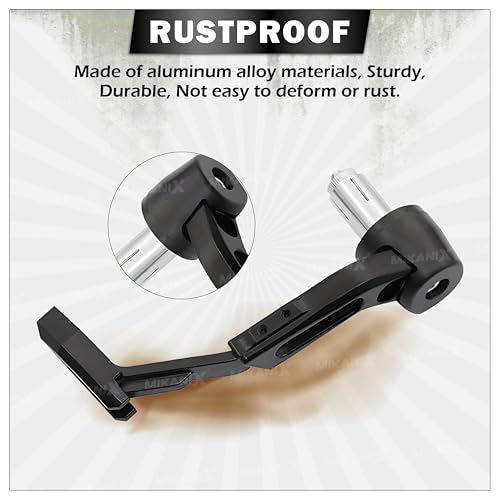 OBEROI'S TRADERS CNC Aluminium Motorcycle Handlebar Brake Clutch Lever Guard | Handle Bar End Protector | Handlebar Hand Guard Universal for All Bike (Pack of 2) (Black) - Image 4