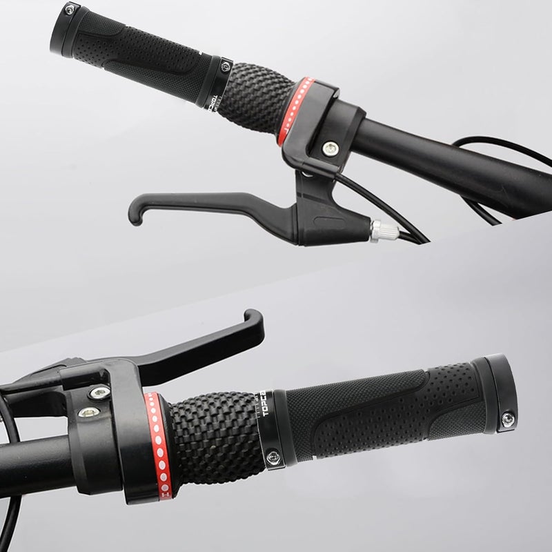 TOPCABIN Bike Handlebar Grips,Short Mini Bicycle Handlebar Grips Two-Color Rubber Bike Grips Fit Many Standard Bikes 2PCS 90MM Length - Image 3