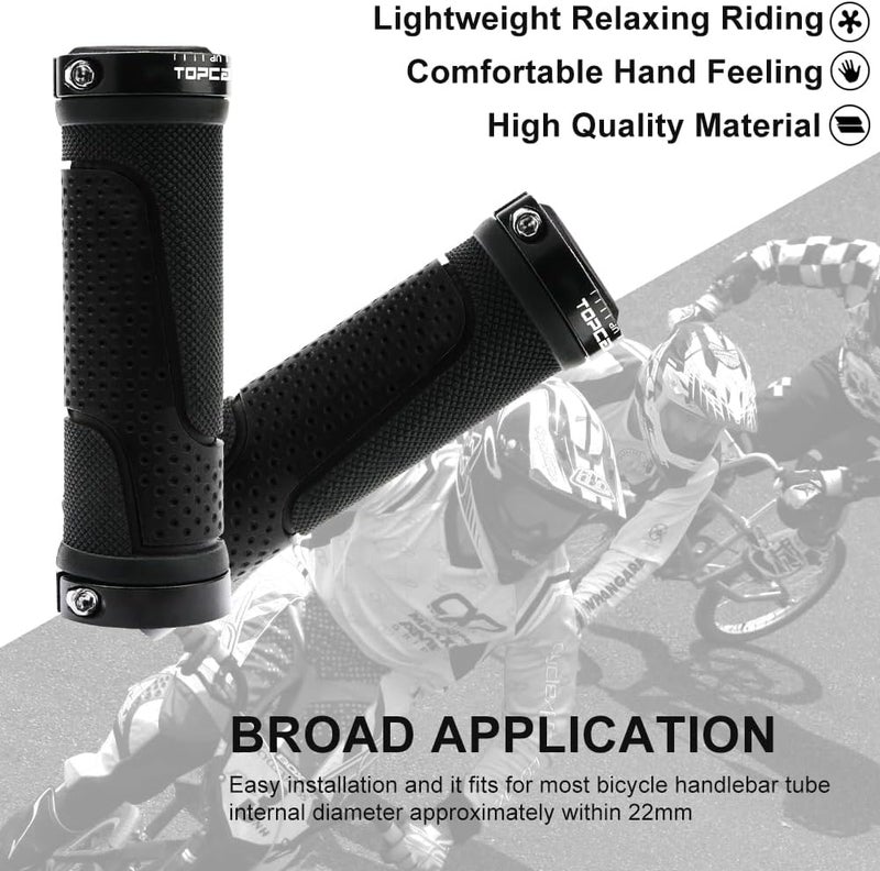 TOPCABIN Bike Handlebar Grips,Short Mini Bicycle Handlebar Grips Two-Color Rubber Bike Grips Fit Many Standard Bikes 2PCS 90MM Length - Image 4