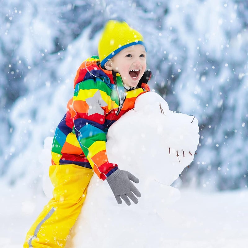 ONESING 3-24 Pairs Winter Knit Gloves for Kids - White Finger Gloves for Boys and Girls - Image 5