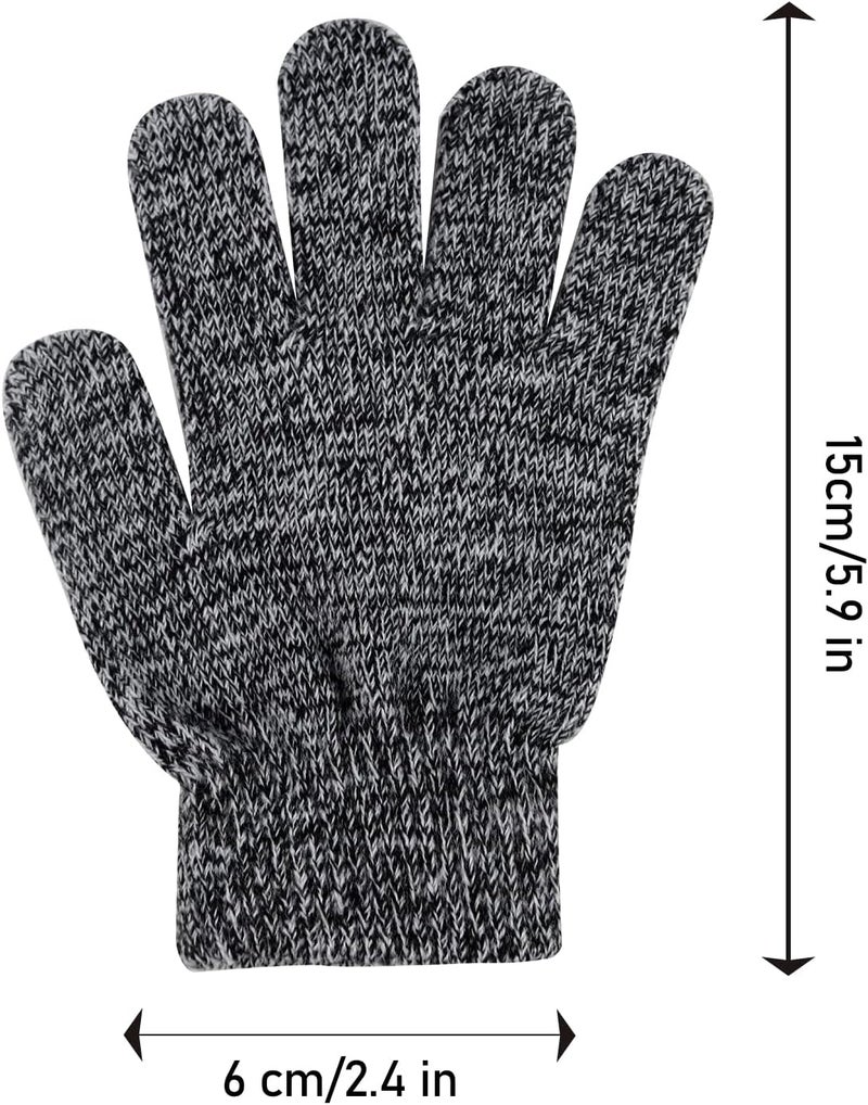 ONESING 3-24 Pairs Winter Knit Gloves for Kids - White Finger Gloves for Boys and Girls - Image 3