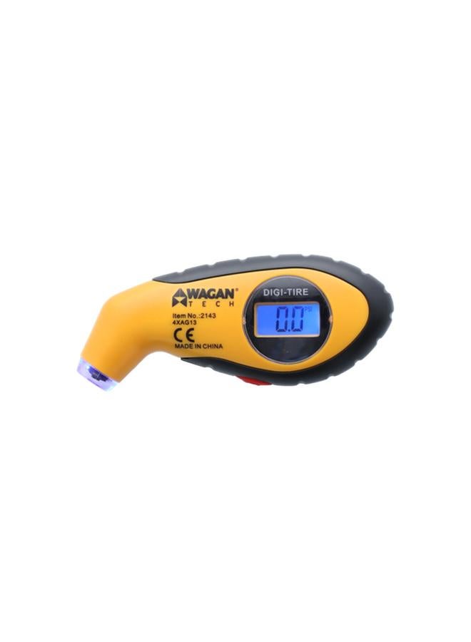 WAGAN Digital Tire Gauge with LED Light Yellow and Black - Image 1