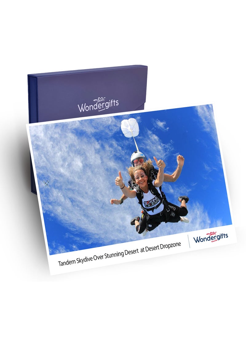 Wondergifts - Tandem Skydive Over Stunning Desert Drop Zone Experience Gift with Free Spa Voucher - Image 1