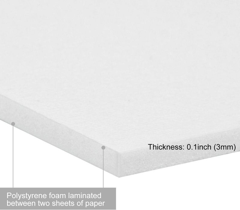 Acrux7 20 Pack 11" X 14" Foam Boards, 1/8" Thickness Foam Core Baking Boards Polystyrene Poster Board Signboard for Presentations, School, Office & Art Projects - Image 3