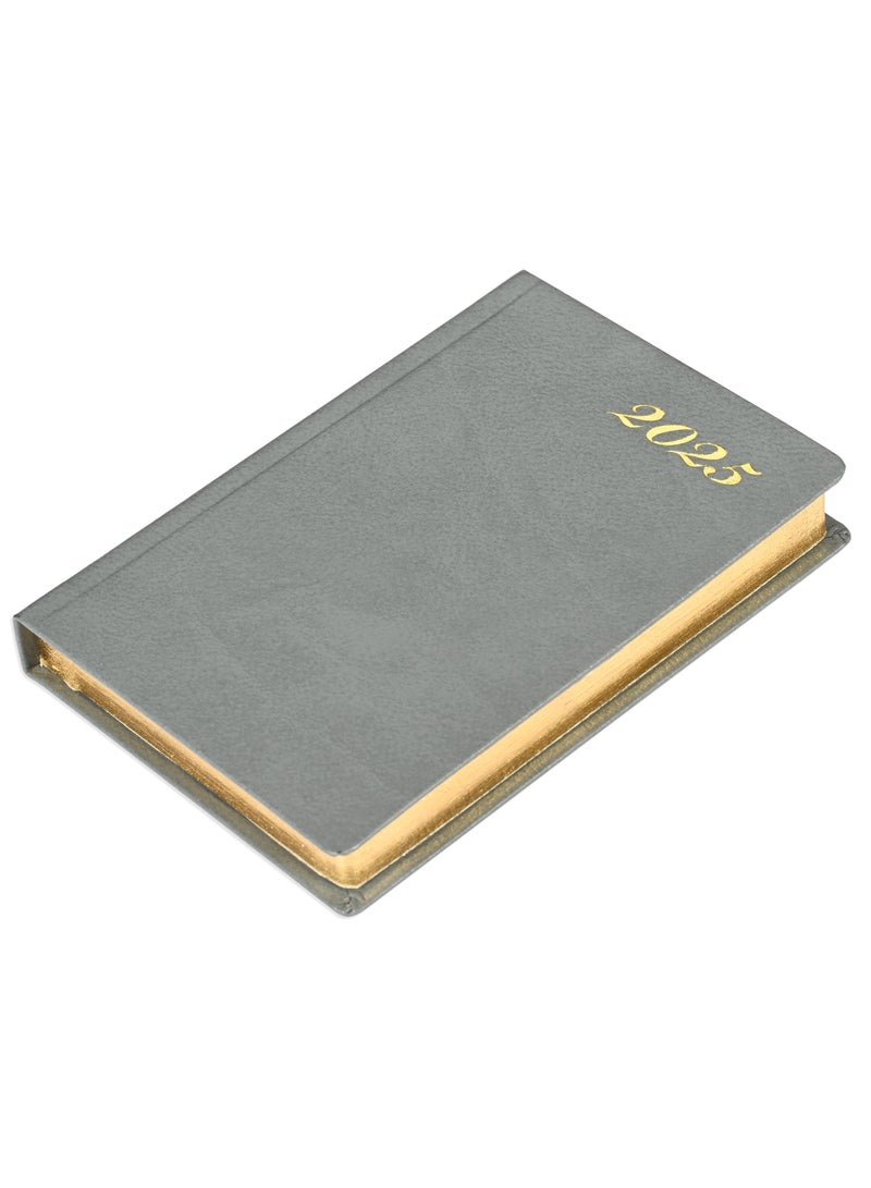 FIS Golden Bonded Leather Pocket Diary 2025 (English) Grey - FSDI10EGB25GY - Image 1