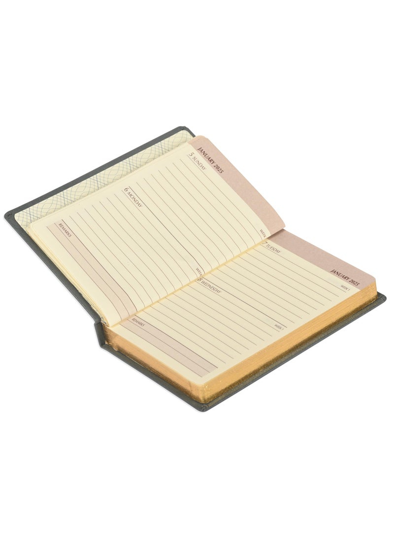 FIS Golden Bonded Leather Pocket Diary 2025 (English) Grey - FSDI10EGB25GY - Image 2