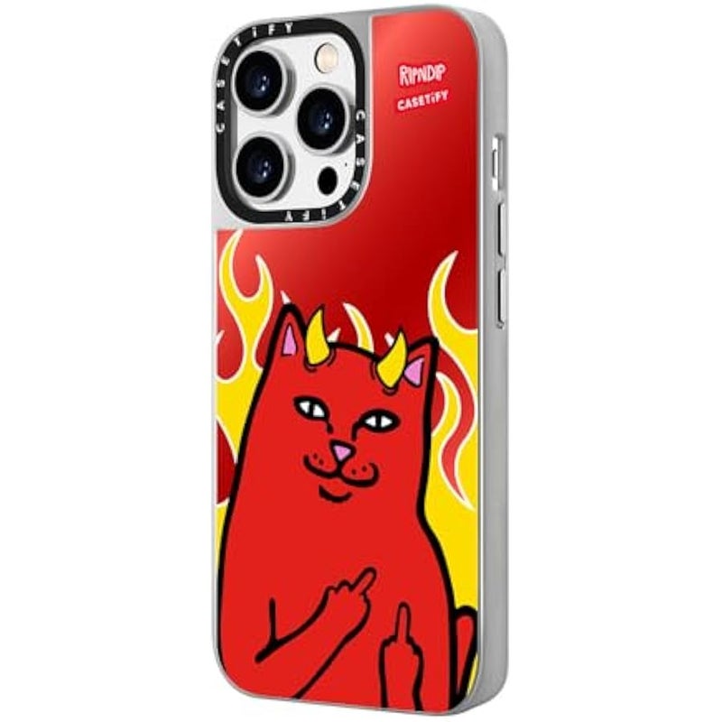 Casetify Mirror Case for iPhone 14 Pro 【RipNDip Colab/Reflective / 4.9ft Drop Protection/Compatible with Magsafe】 - Lord Devil - Silver on Silver - Image 5