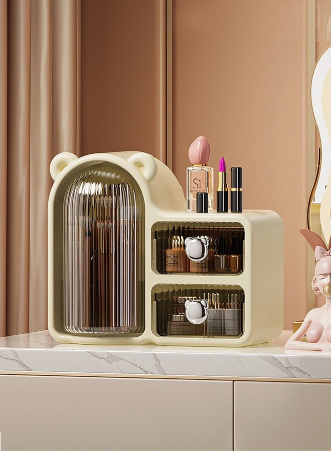 cocohome Makeup storage cabinet, large capacity, skin care products, dust-proof display cabinet, 2 drawers and lid bathroom countertop - Image 2