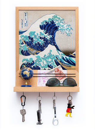 Wall mounted multi-function organizer and Key holder - Made of 100% solid beech wood + High-quality artwork printed on 100% cotton canvas - Printed using water-based eco-friendly ink - pzsku/ZC4D5AB4DC6CB90835559Z/45/_/1738966235/dd50a23b-4375-4ca7-82b5-67fc037ea9c4