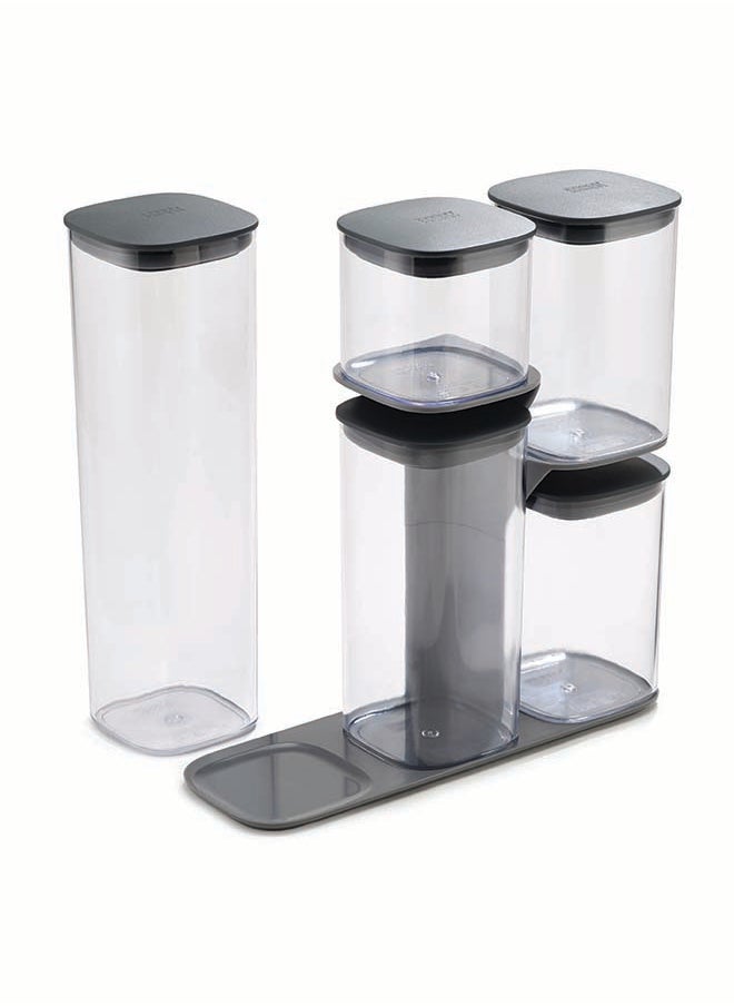 Joseph Joseph - Joseph Joseph Podium Storage Jar Set 5-piece with Stand - Image 1