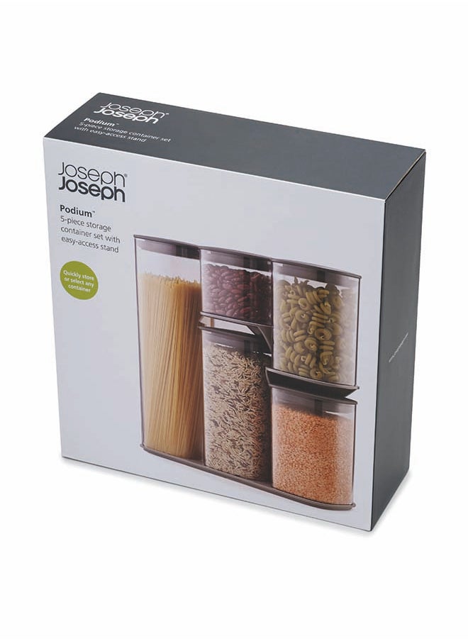 Joseph Joseph - Joseph Joseph Podium Storage Jar Set 5-piece with Stand - Image 1